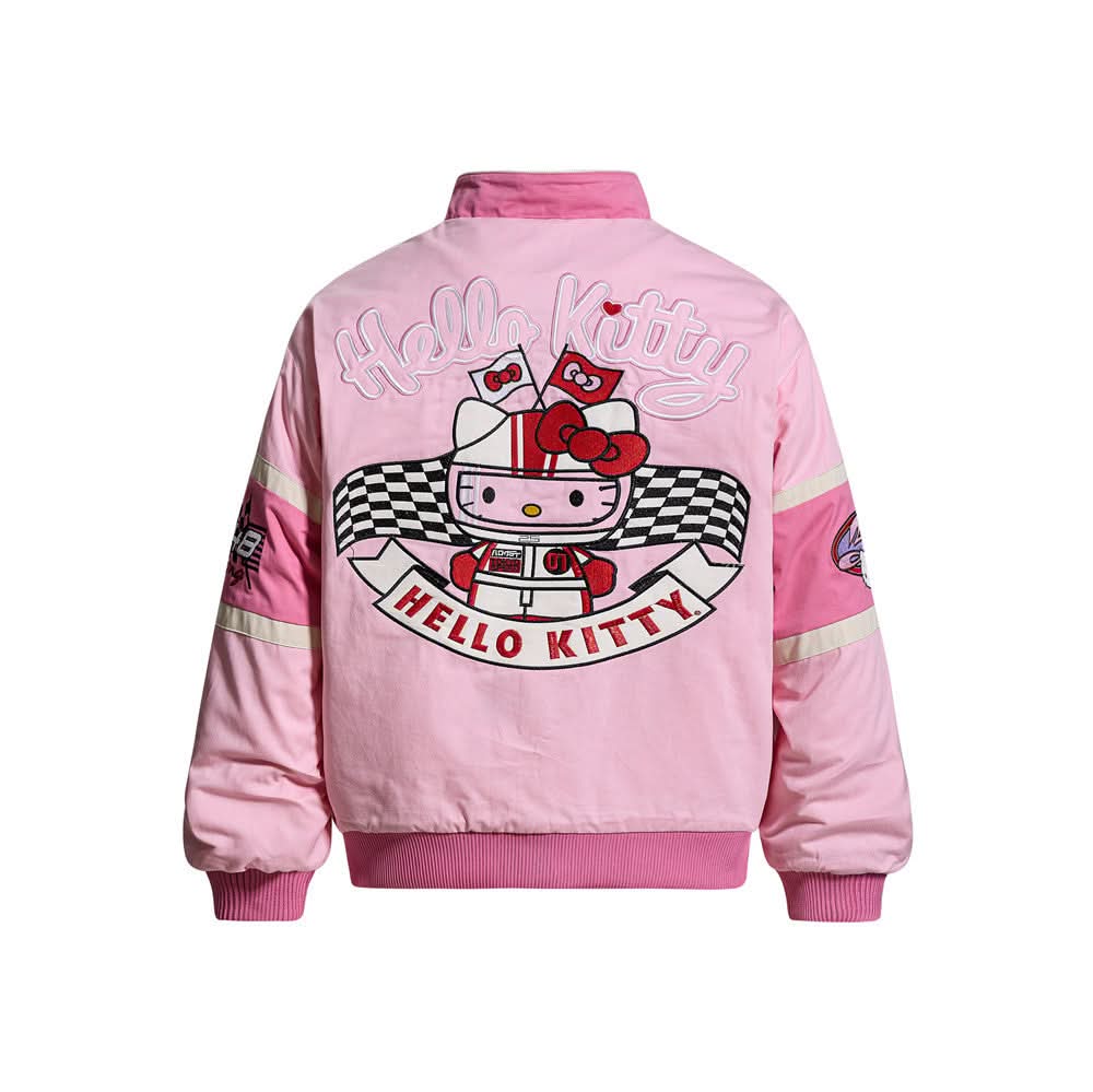 Cartoon Heavy Industry Embroidery Racing Style Standing Collar Cotton Jacket