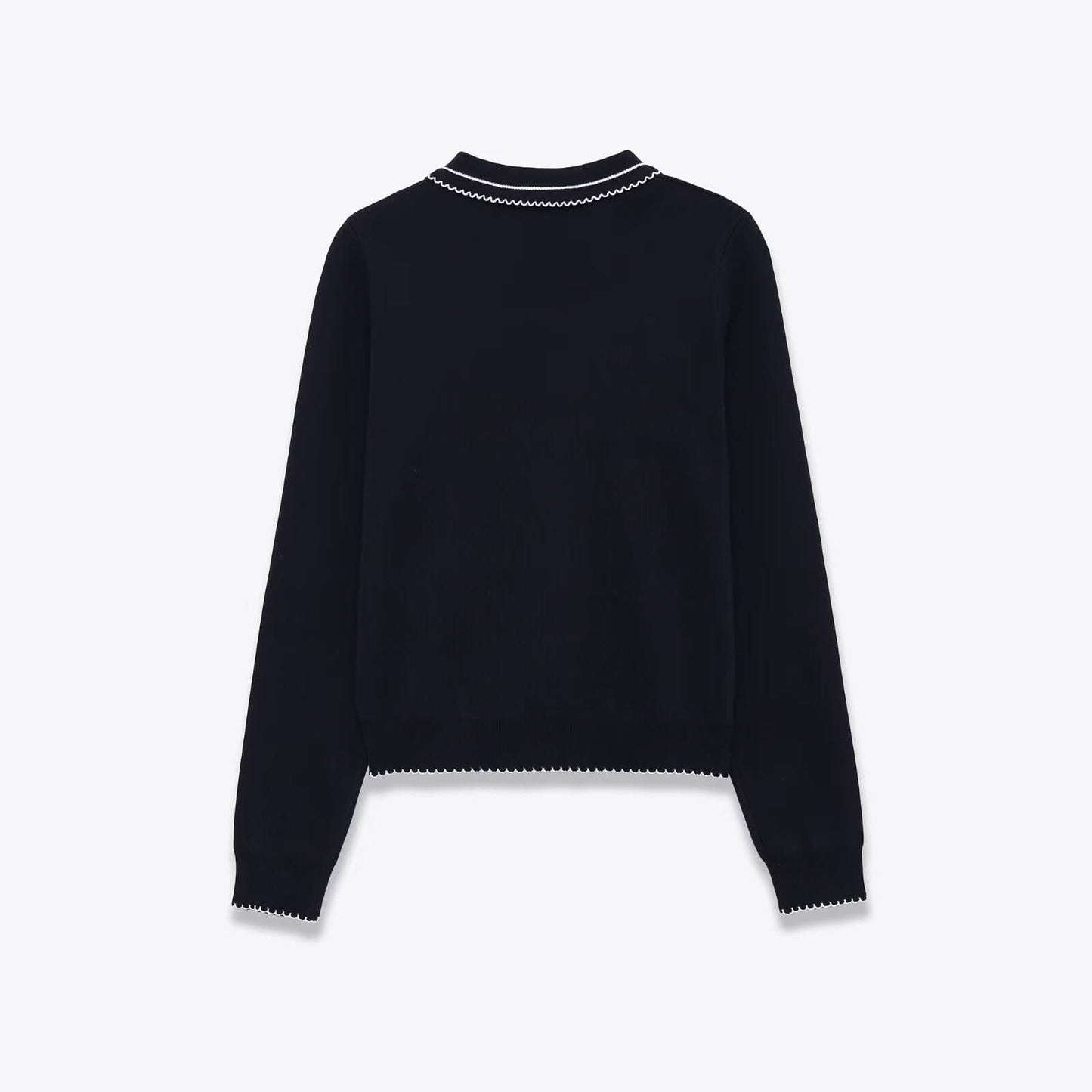 Color blocking stitching long sleeved knitted fabric
