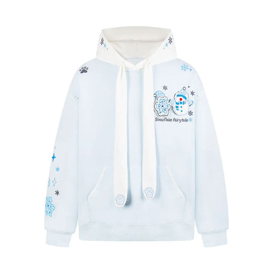 Snowflake Stickerei Kapuzenpullover Unisex Paar locker sitzende Oberbekleidung