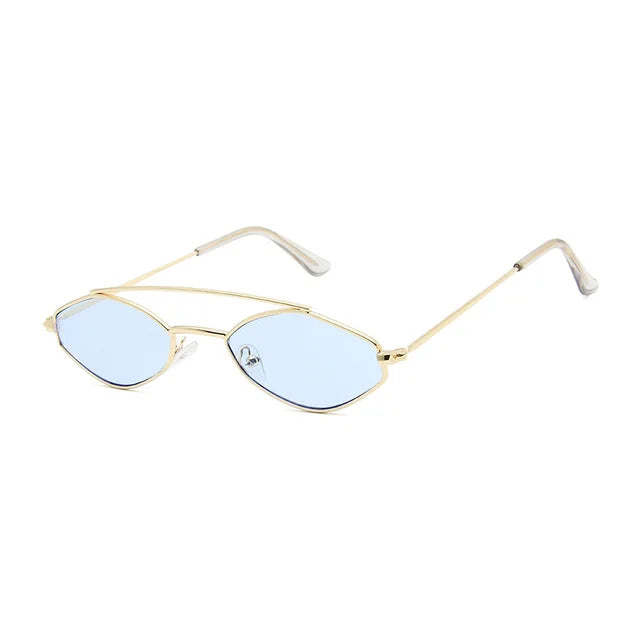 ShoneMes Double Bridge Sunglasses Men Small Metal Frame Women Sun Glasses Vintage Design Lentes De Sol