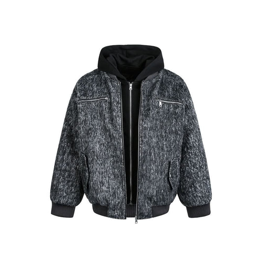 Gefälschte zweiteilige gespleißte Kapuzenbaumwolljacke