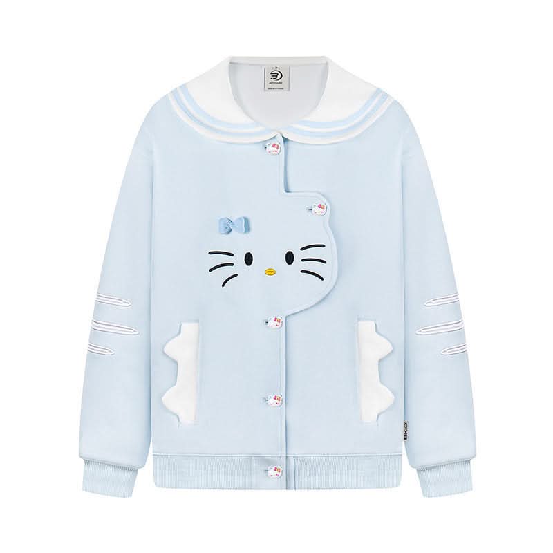 Cat Navy Collar Jacket for Women Spring Casual Soft Girl Stylish Hoodie Coat