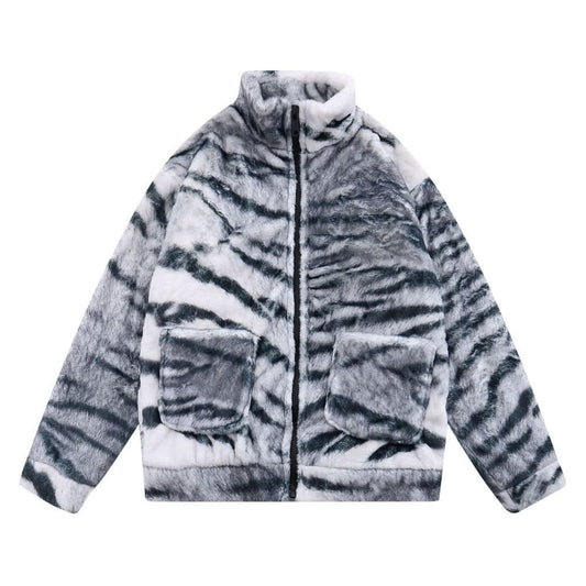 Tiger print pattern plush cotton clothing