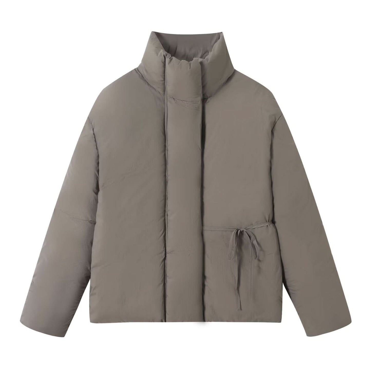 Vielseitige warme Baumwolljacke mit Schnürung und langen Ärmeln