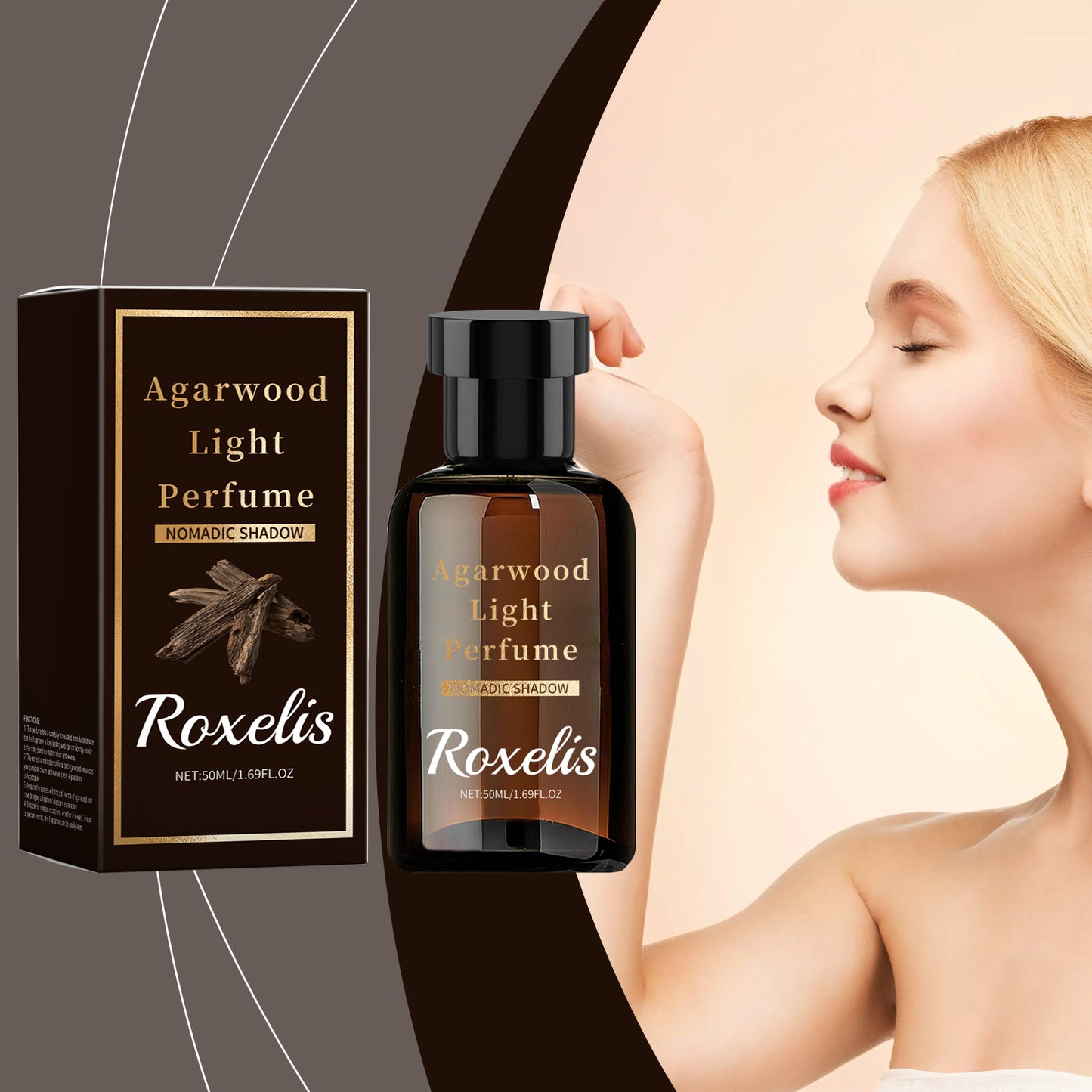 Roxelis Agarwood Eau De Toilette Daily Portable Stay Fragrance Long Natural Fresh Charm Exudes Wood Eau De Toilette