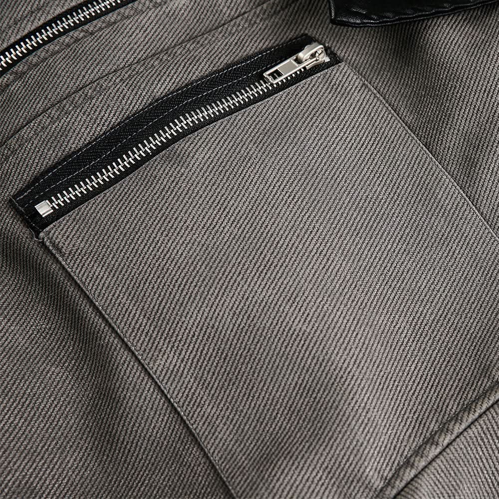Jacke mit Kontrastkragen aus PU-Leder