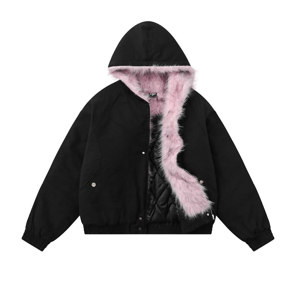 Kapuzenjacke aus Baumwollcanvas