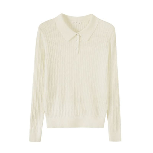 Hochgeschlossener Strickpullover für Damen, Slim Fit, Langarm
