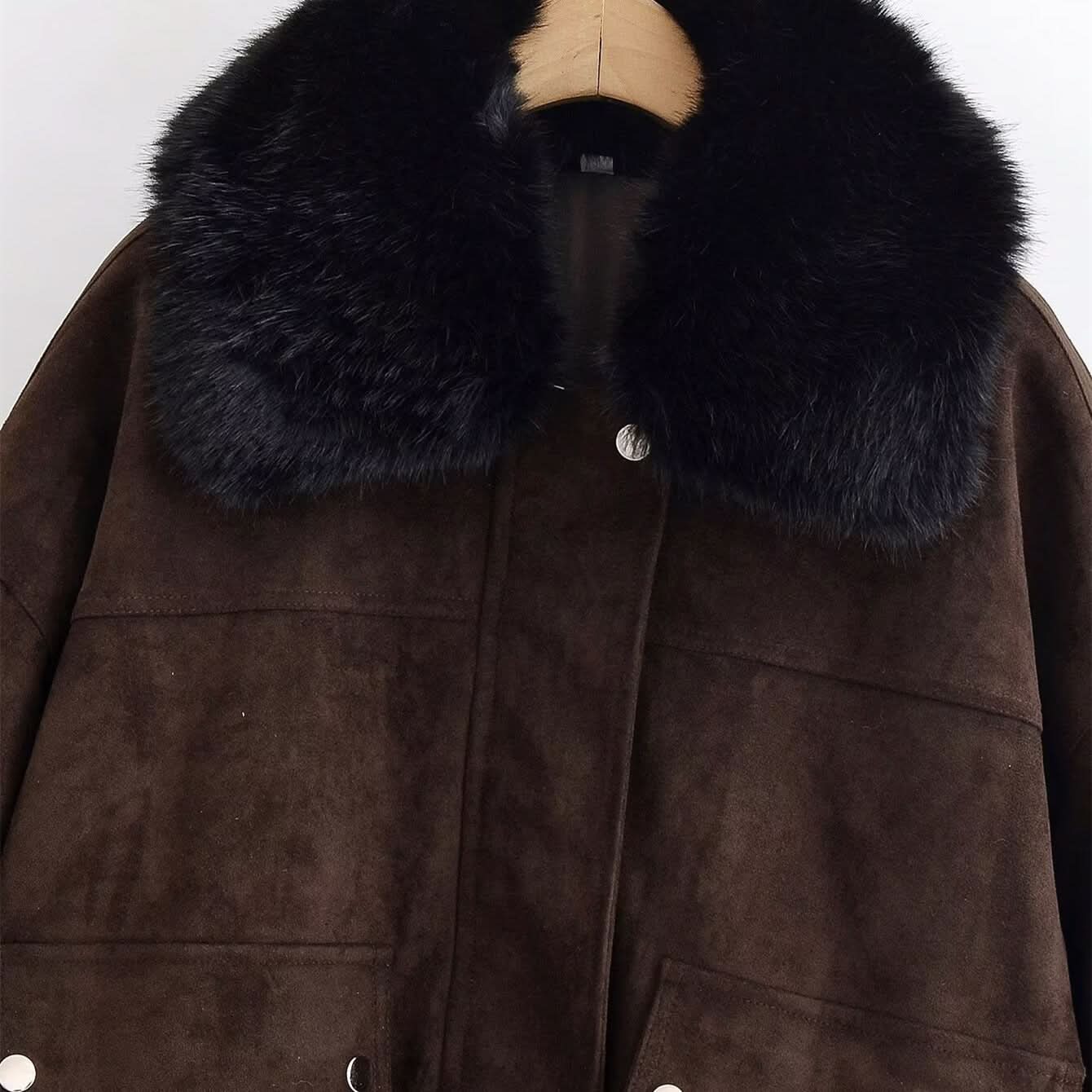 Street fur collar jacket women's clothing