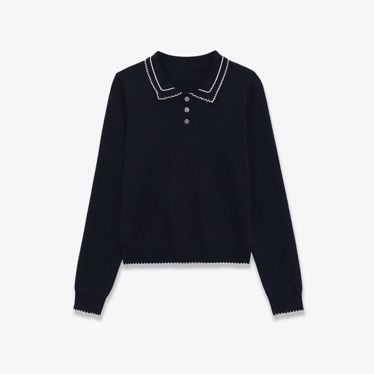 Color blocking stitching long sleeved knitted fabric