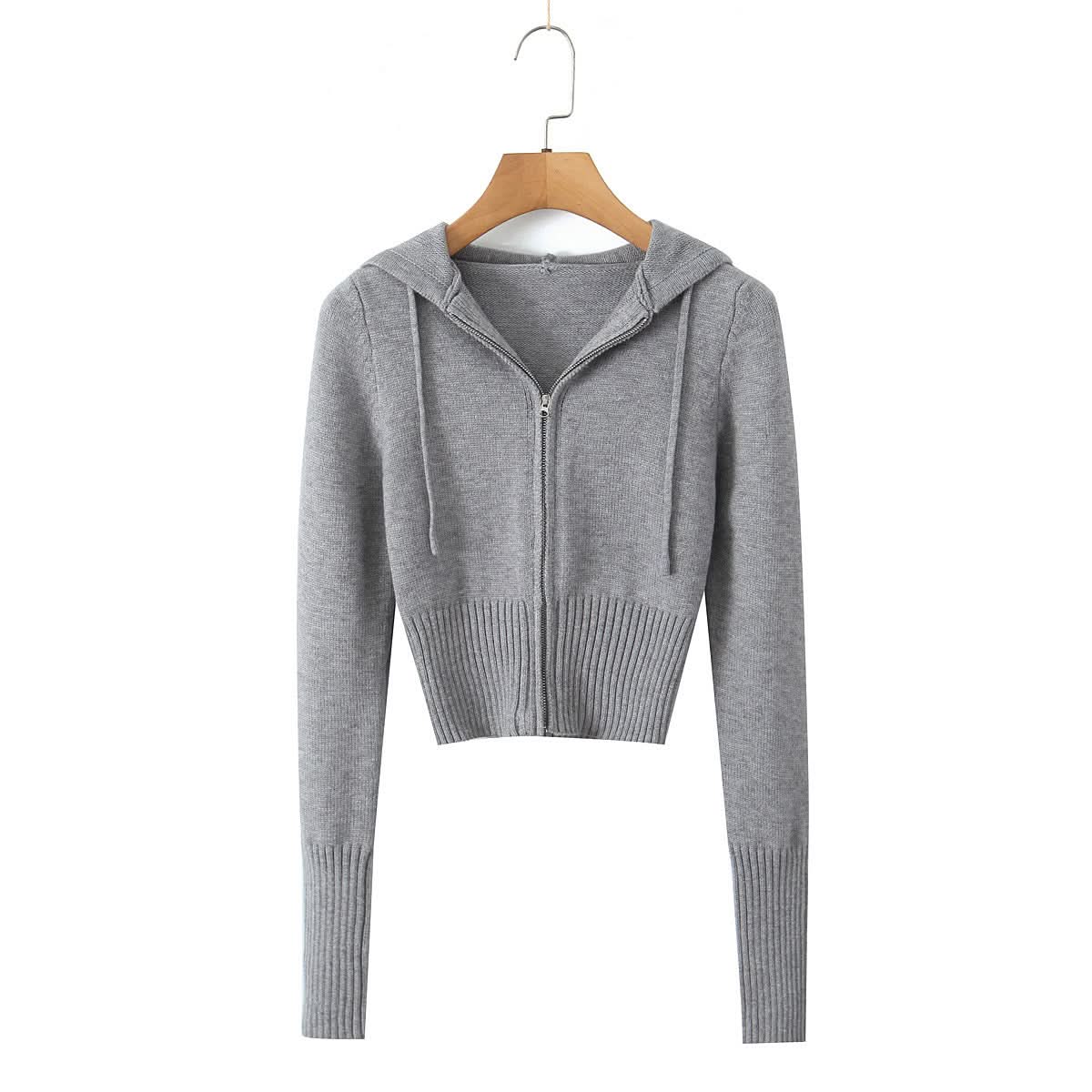Kurzer Kapuzenpullover im Slim-Fit-Stil mit Kordelzug