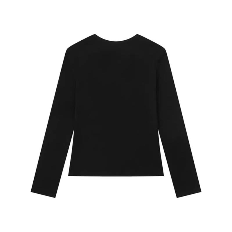 Long Sleeve T-Shirt for Women, Fashionable Fitted Slimming Casual Top