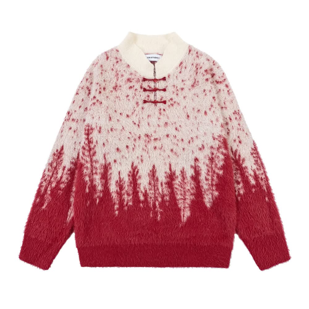 Weicher und flauschiger Pullover mit Farbverlauf