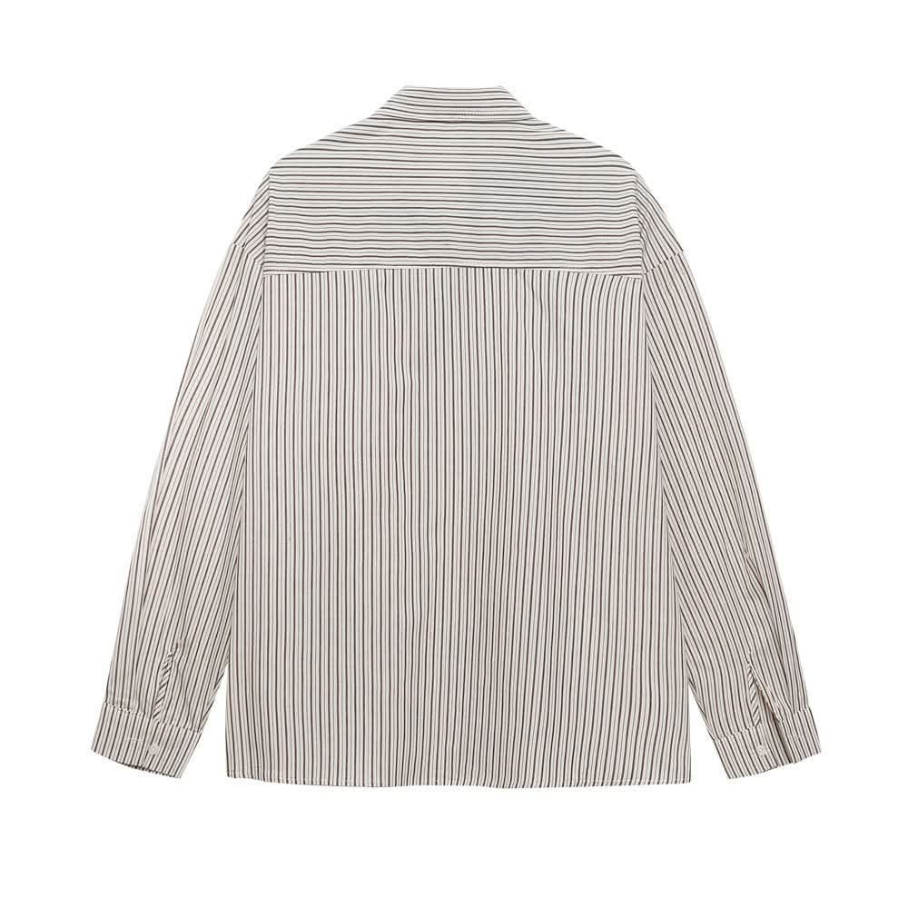 Fake Two Shawls with Vertical Striped Long Sleeves
