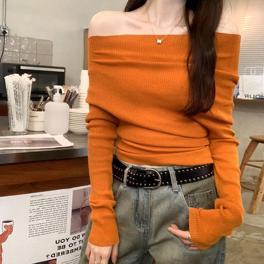 fitted inner layer knit top for women,  elegant and wearable