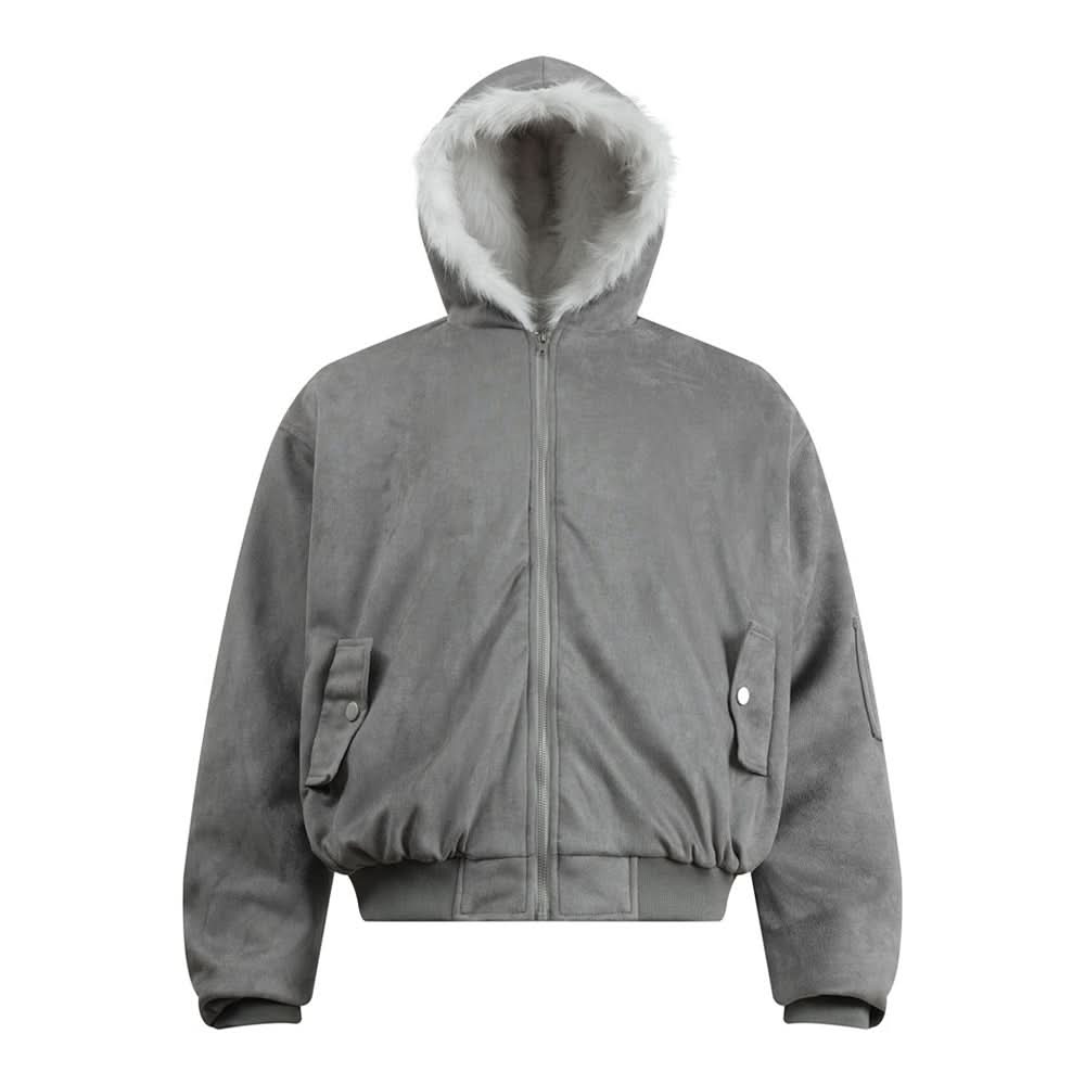 Kapuzenjacke mit Mao-Kragen