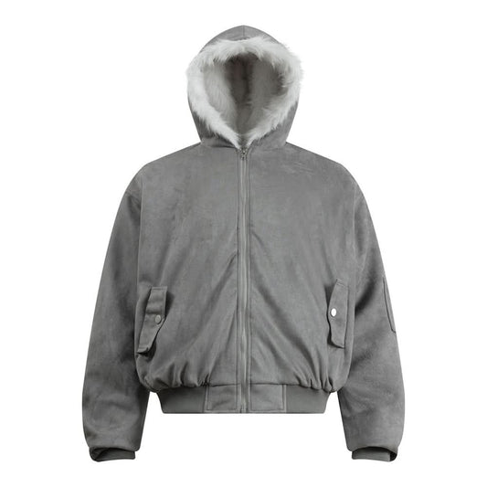 Kapuzenjacke mit Mao-Kragen