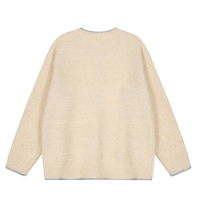 Hand-Stitched Knit Cardigan Loose Casual Versatile Sweater Coat