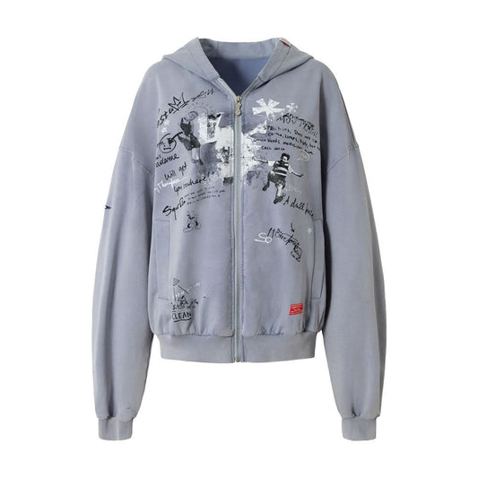 Graffiti-Buchstaben lockerer Strickpullover für Herren