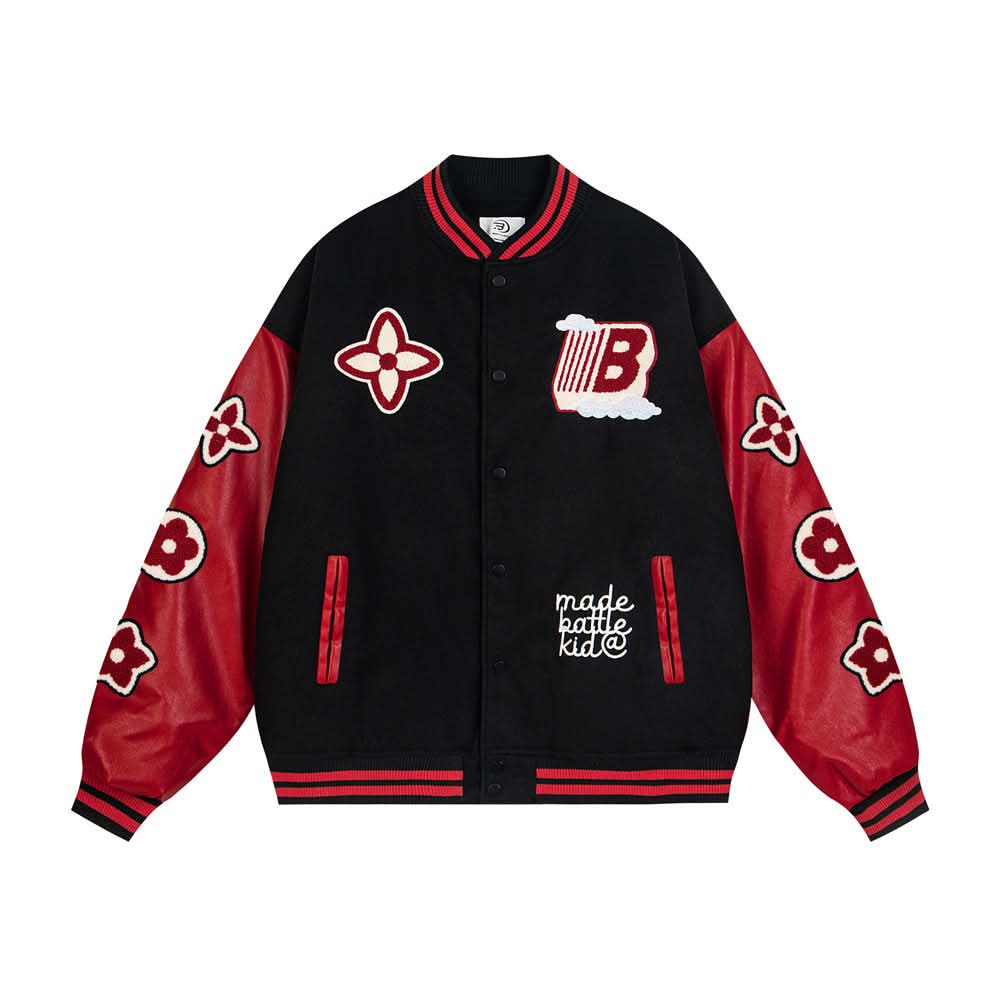 Colorblocked Patchwork-Baseballtrikot