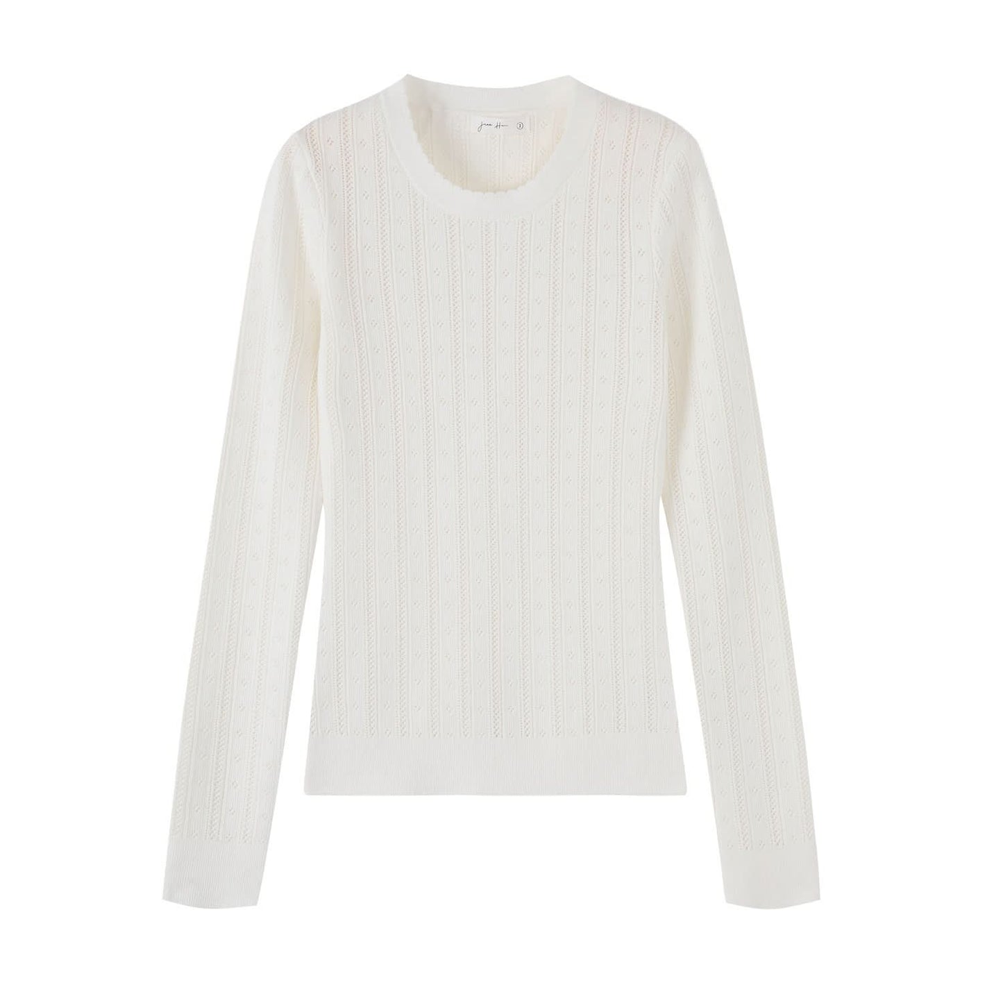 Unique Hollow Out Round Neck Slim Fit Knit Top for Women, Elegant and Slimming Innerwear