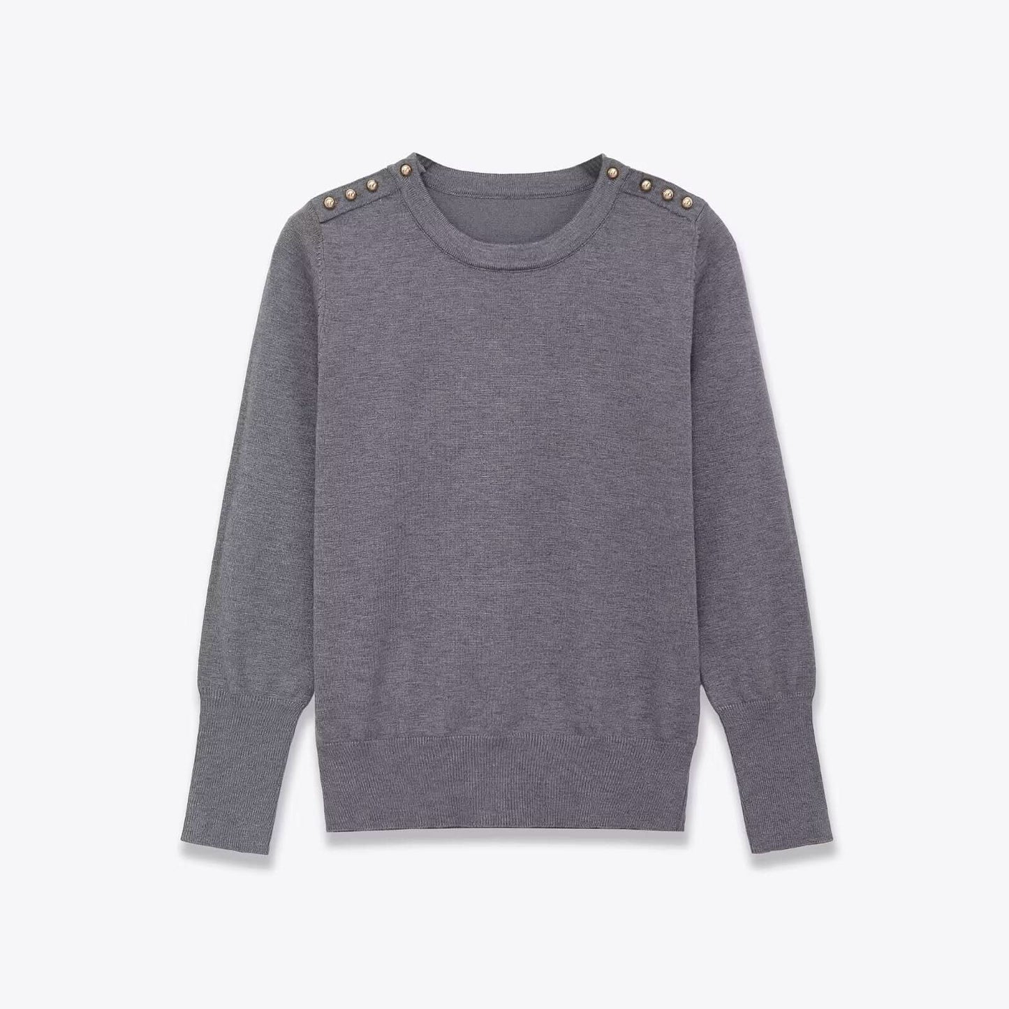 Lässiger, vielseitiger Strickpullover mit Knopfleiste