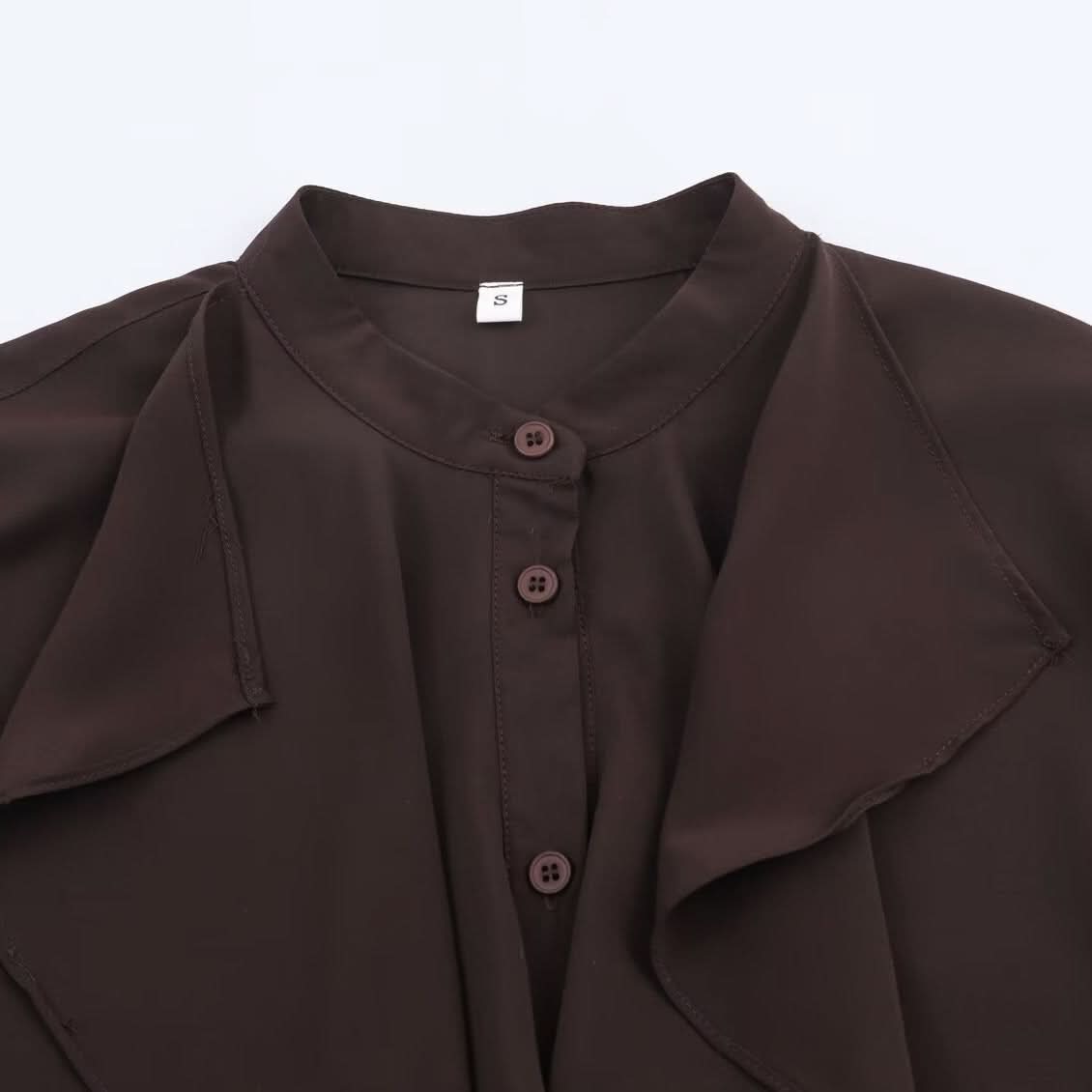 Hanging ruffle collar long sleeved shirt top