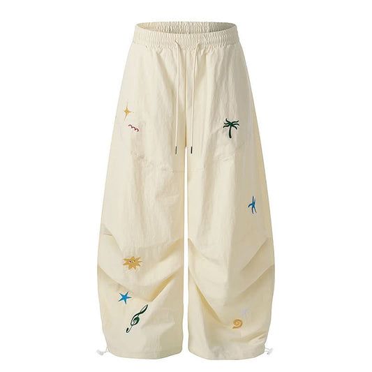 Cargo Paratrooper Pants Women  Loose Straight Leg Wide Leg Casual Trousers
