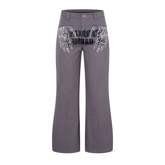 Graffiti-Print Ausgestellte Freizeithose Loose Fit Straight Leg Lange Hose