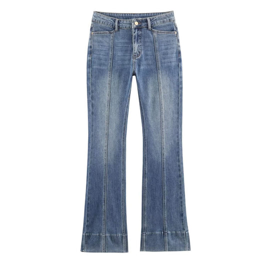 High-Waist-Jeans mit ausgestelltem Bein für Damen