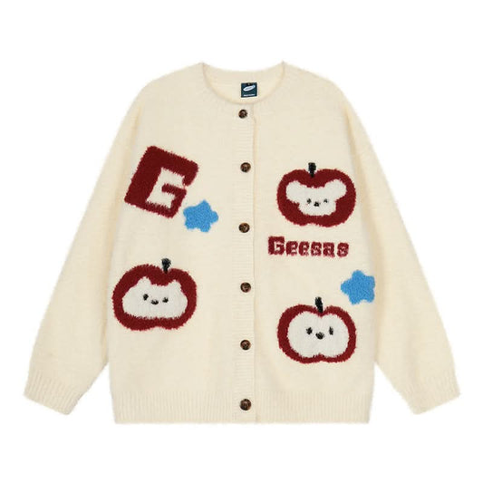 Hund Blumen Strick Cardigan Pullover Mantel Locker Weiche Strickware