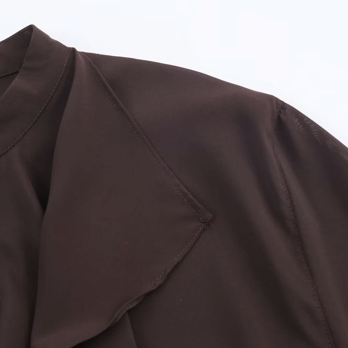 Hanging ruffle collar long sleeved shirt top
