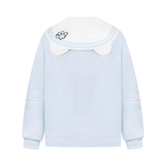Cat Navy Collar Jacket for Women Spring Casual Soft Girl Stylish Hoodie Coat