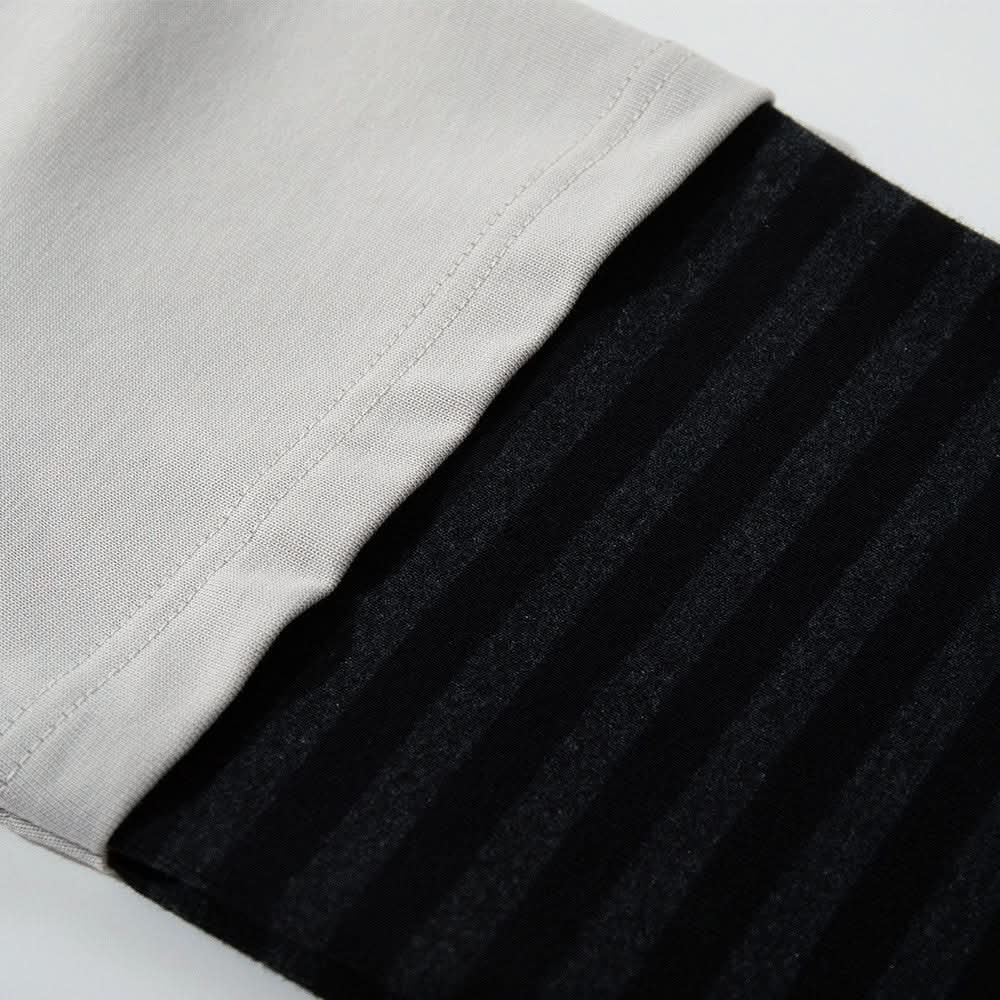 Fake two piece color blocked long sleeved shirt