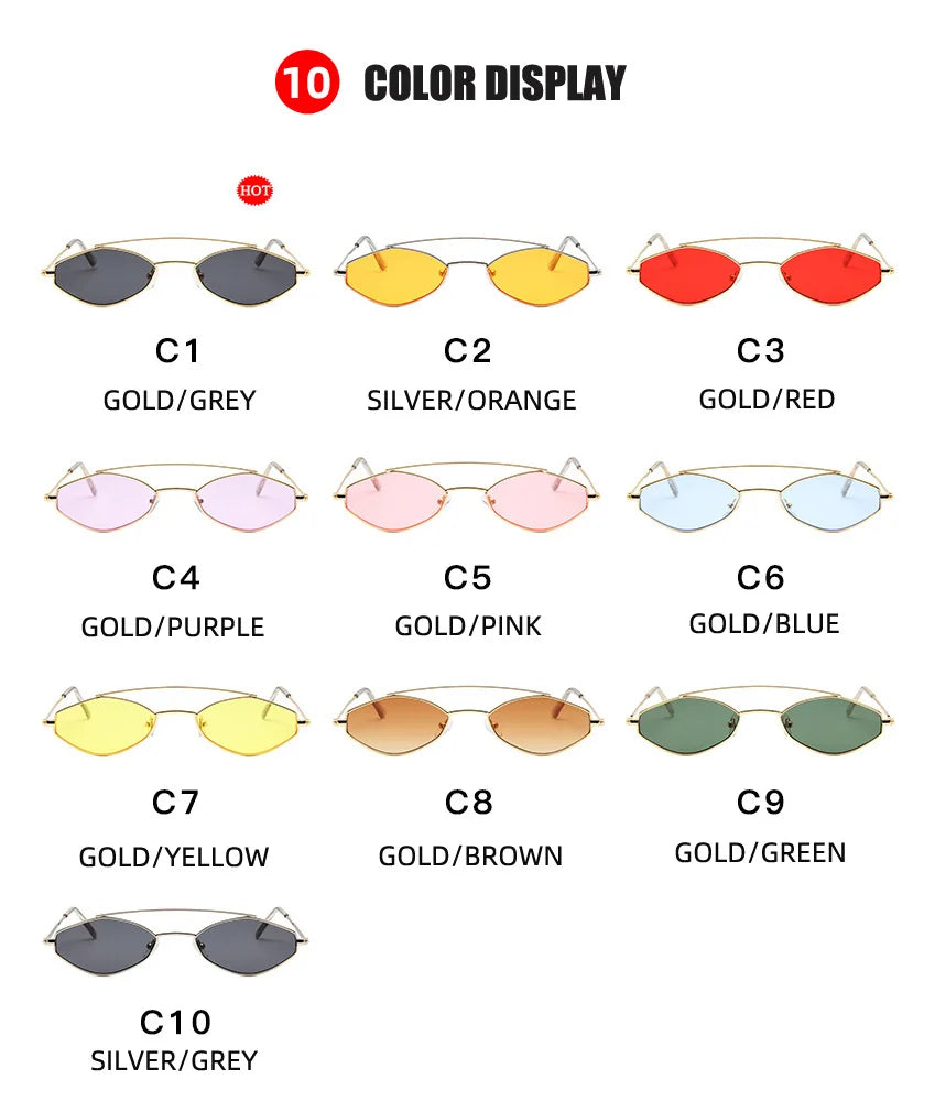 ShoneMes Double Bridge Sunglasses Men Small Metal Frame Women Sun Glasses Vintage Design Lentes De Sol