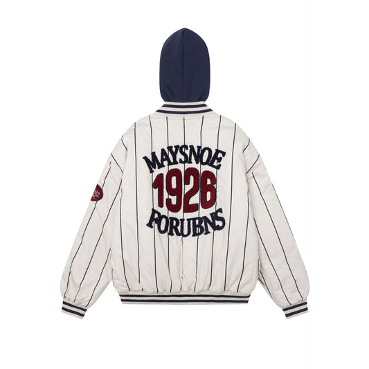 Gefälschte zweiteilige gespleißte Kapuzen-Baseball-Baumwolljacke