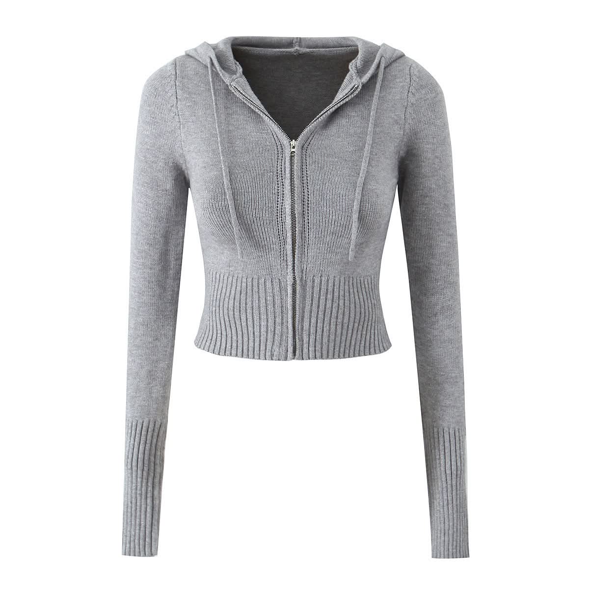 Kurzer Kapuzenpullover im Slim-Fit-Stil mit Kordelzug