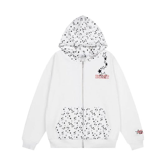 Kapuzen-Reißverschluss-Hoodie lockere Passform Langarmjacke Streetwear-Stil