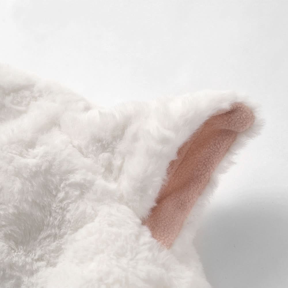 Cat's ears hooded cashmere coat
