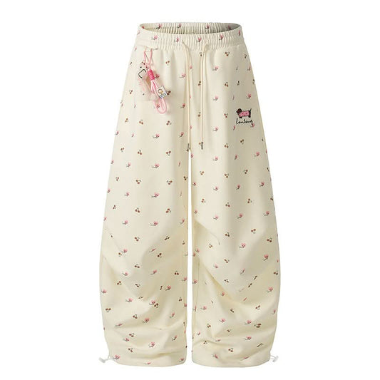 Damen-Wide-Leg-Hose mit Kordelzug, lässige, lockere Schlankheitshose