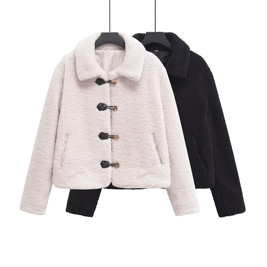 Street lamb wool jacket women's clothing