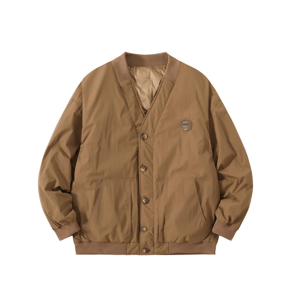 Daunenjacke, einreihig, Cardigan, V-Ausschnitt, Jacke
