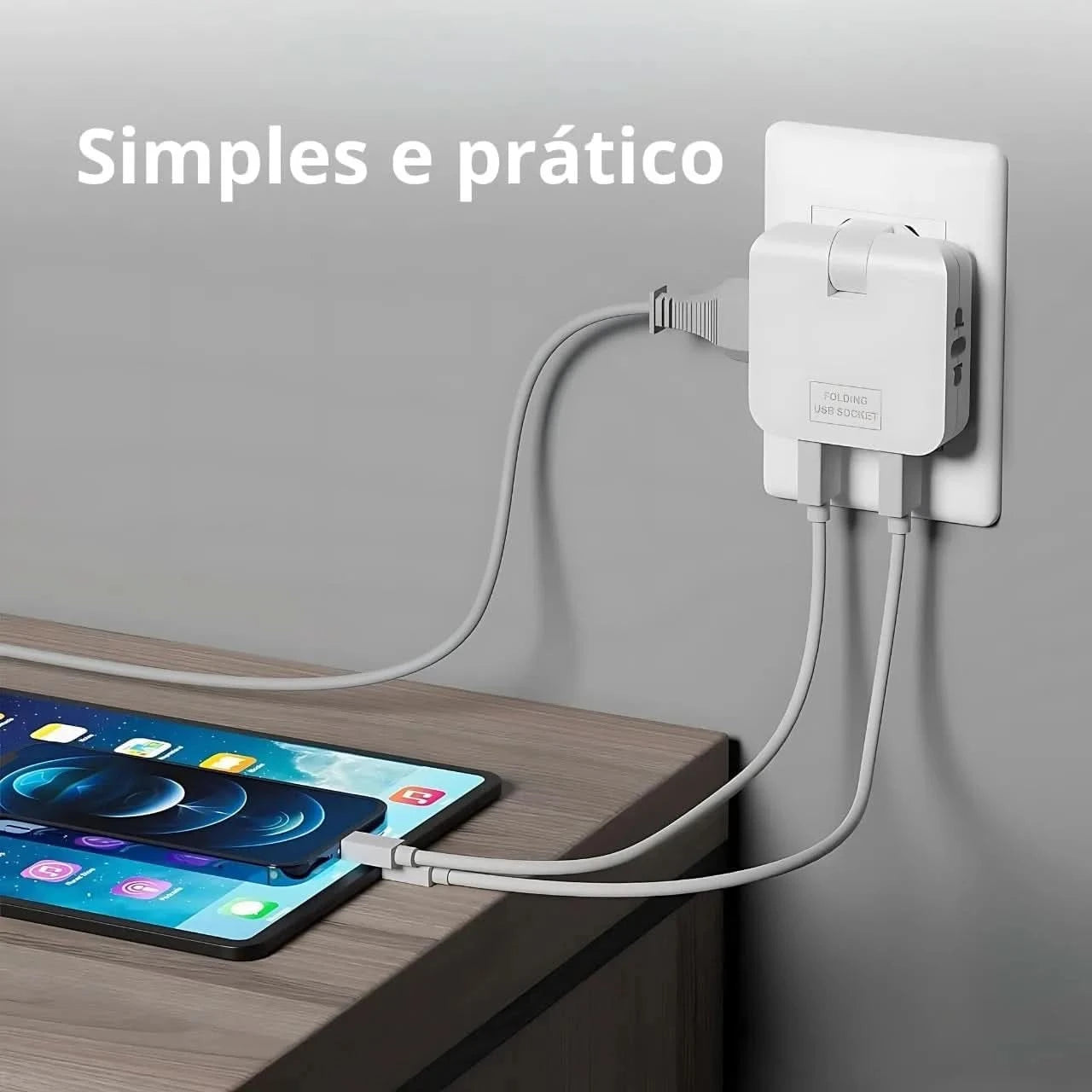 Benjamin Bivolt Socket Adapter with 2 USB Ports-Universal Mobile Phone Charger, Practical and Portable, Ideal for Travel