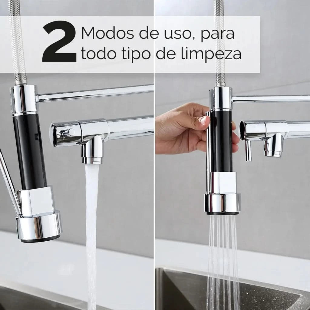 Torneira Cozinha Gourmet 50cm Spray Articulado 2 Jatos 100% Metal Cromada Envio 12h SP