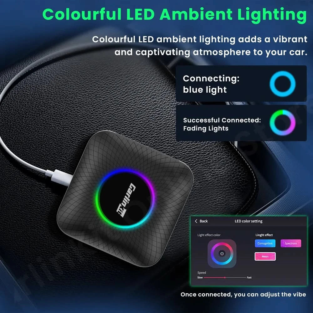 Carlinkit SDM660 Aibox Android 13 USB-A CarPlay Android Auto Wireless Adapter Support Online Video Spotify Netfilx Ble Wifi