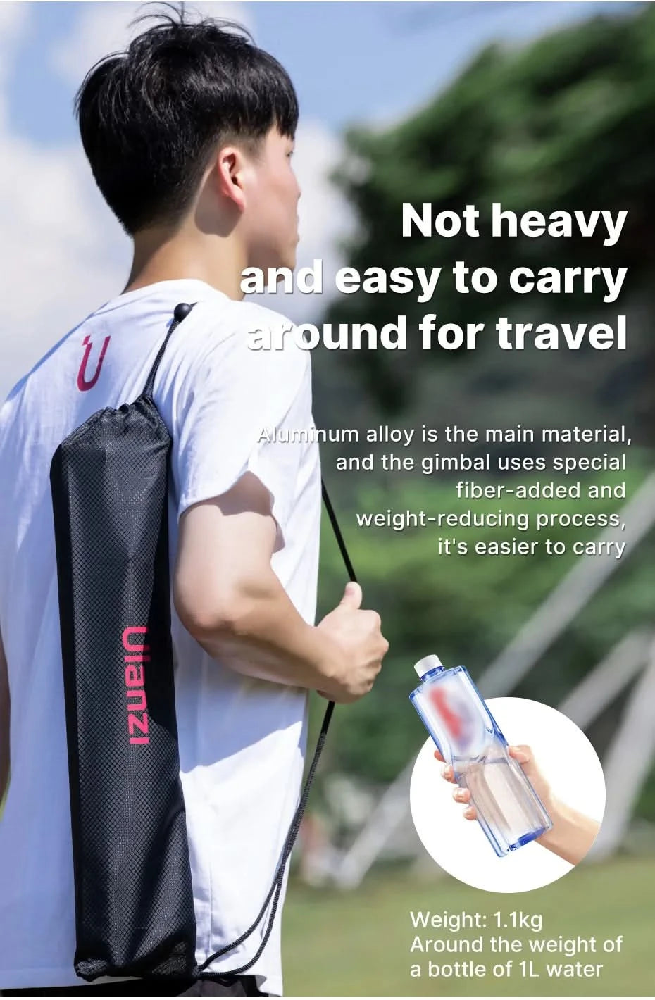 Ulanzi MT-56 OMBRA VIDEO Travel Tripod With Fluid Drag Pan Ball Head Metal Outdoor Smartphone DSLR Camera Tripod Monopod