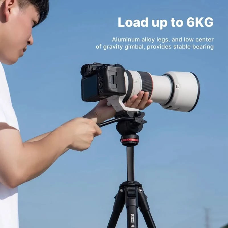 Ulanzi MT-56 OMBRA VIDEO Travel Tripod With Fluid Drag Pan Ball Head Metal Outdoor Smartphone DSLR Camera Tripod Monopod