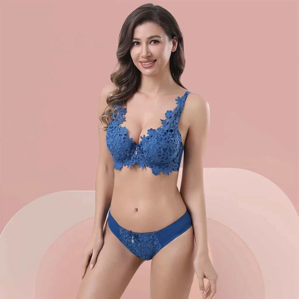 Z&D Lingerie Conjunto Com Renda Com Bojo e Aro 6681