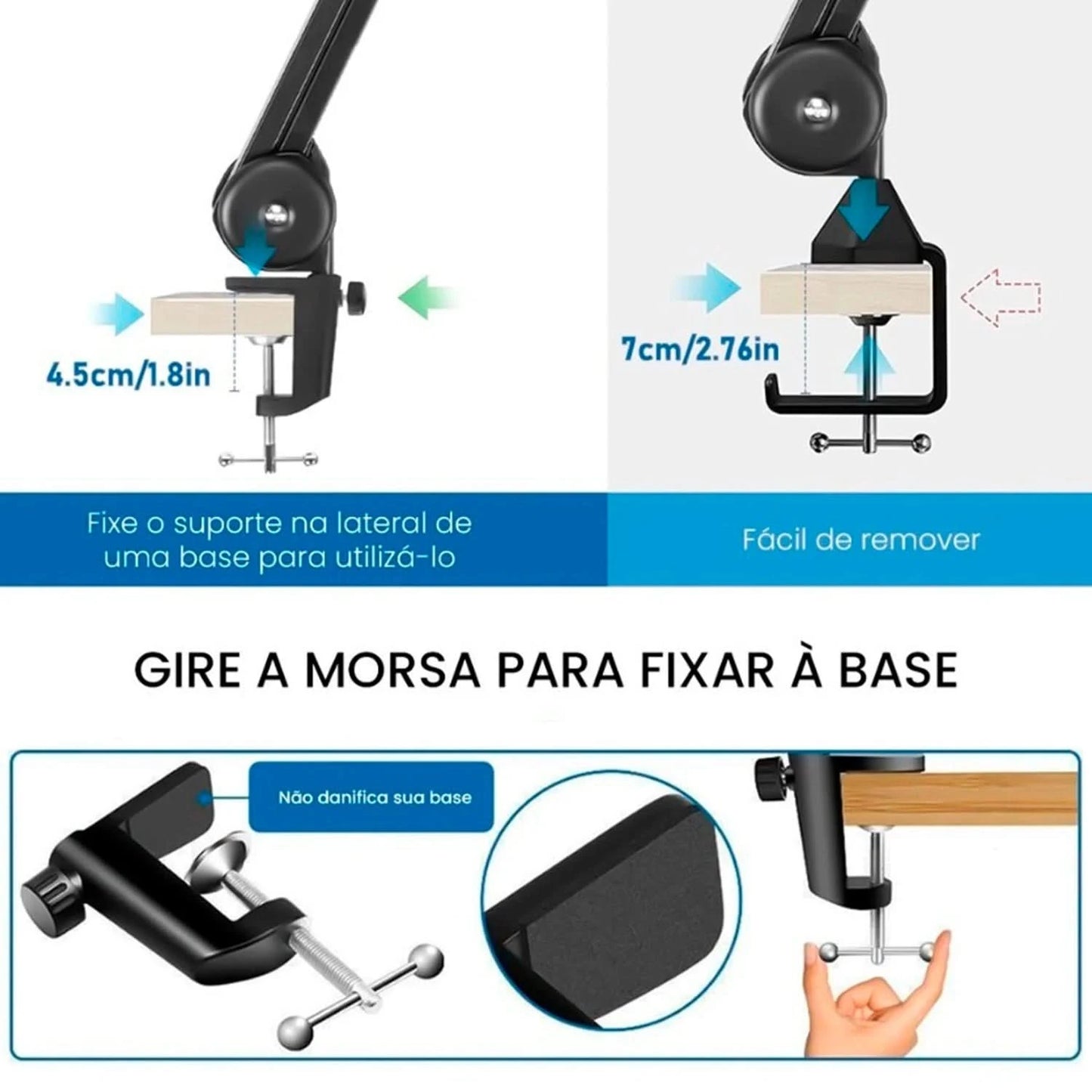 Adjustable Professional Table Microphone Support Articulated Arm for Hyperx Qucast and Other Microphones