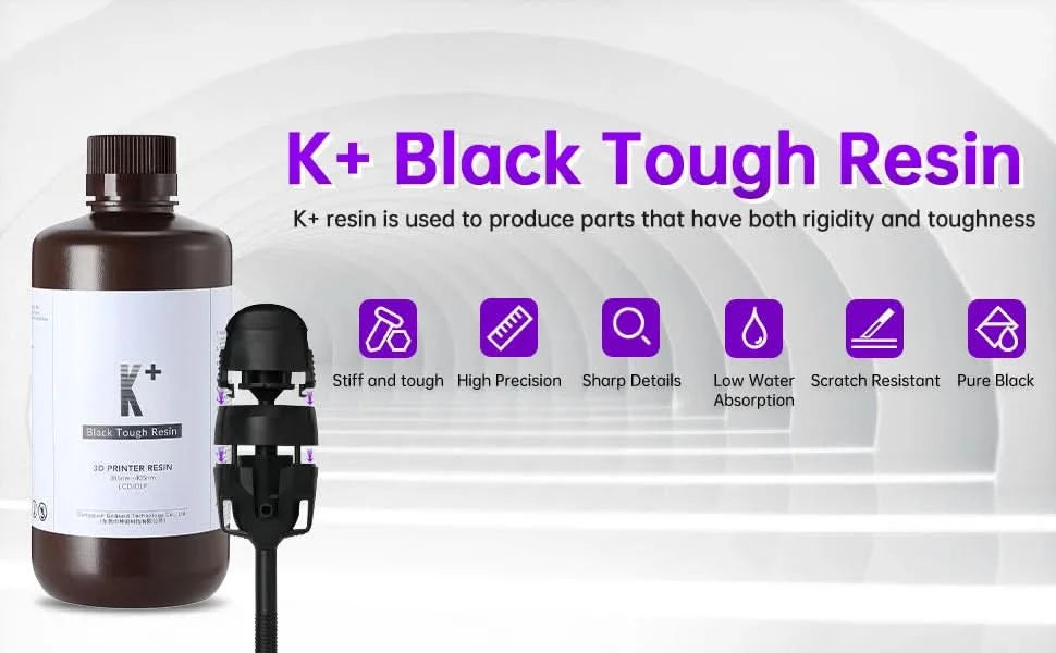 Resione K+ Tough ABS Like 3d Resin Scratch Resistant High Precision UV 405nm For LCD SLA DLP Elegoo  Anycubic 3d Printer